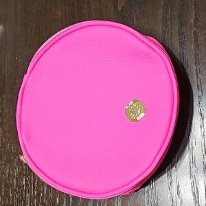 Shiseido hot pink travel round case